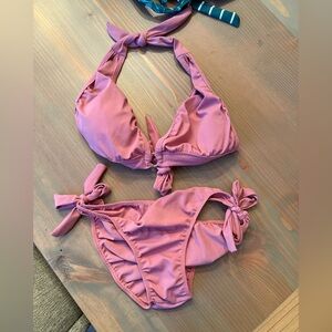 Pink Bikini Set with Tie Details